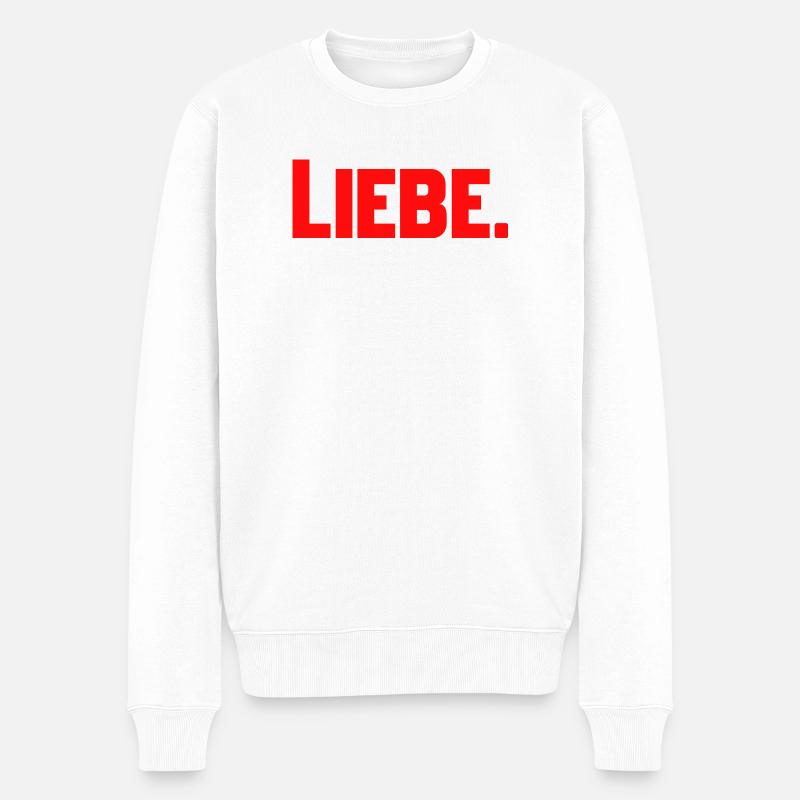 Liebe - Männer Premium Bio Pullover - Weiß