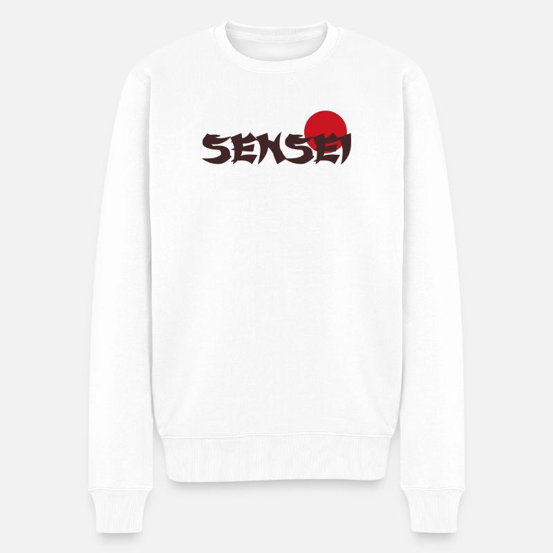 Sensei Text japon - Pull Premium bio Homme - blanc