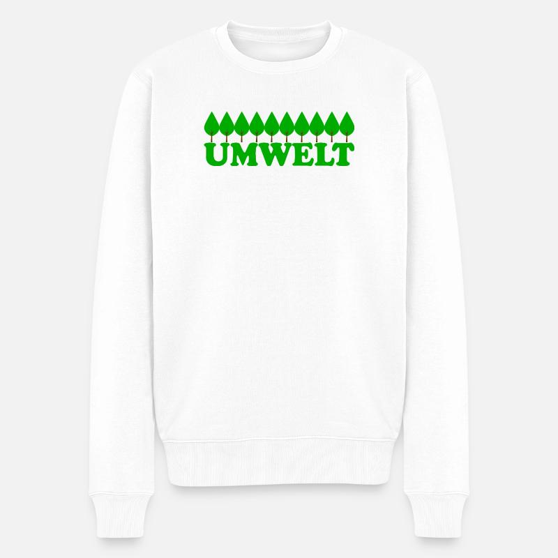 UMWELT - Männer Premium Bio Pullover - Weiß