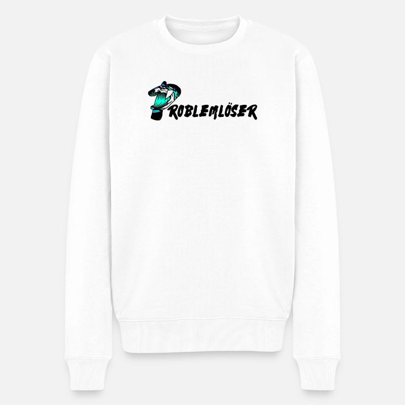 Problem problemlöser text - Männer Premium Bio Pullover - Weiß