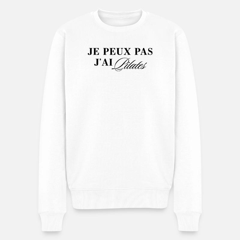 Ich kann nicht, ich habe Pilates-Humor-Geschenk - Männer Premium Bio Pullover - Weiß