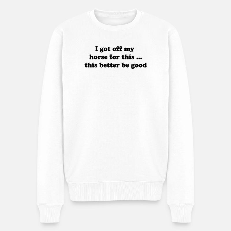 Pferd - Männer Premium Bio Pullover - Weiß