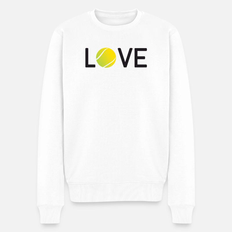 Tennis-Liebhaber - Männer Premium Bio Pullover - Weiß