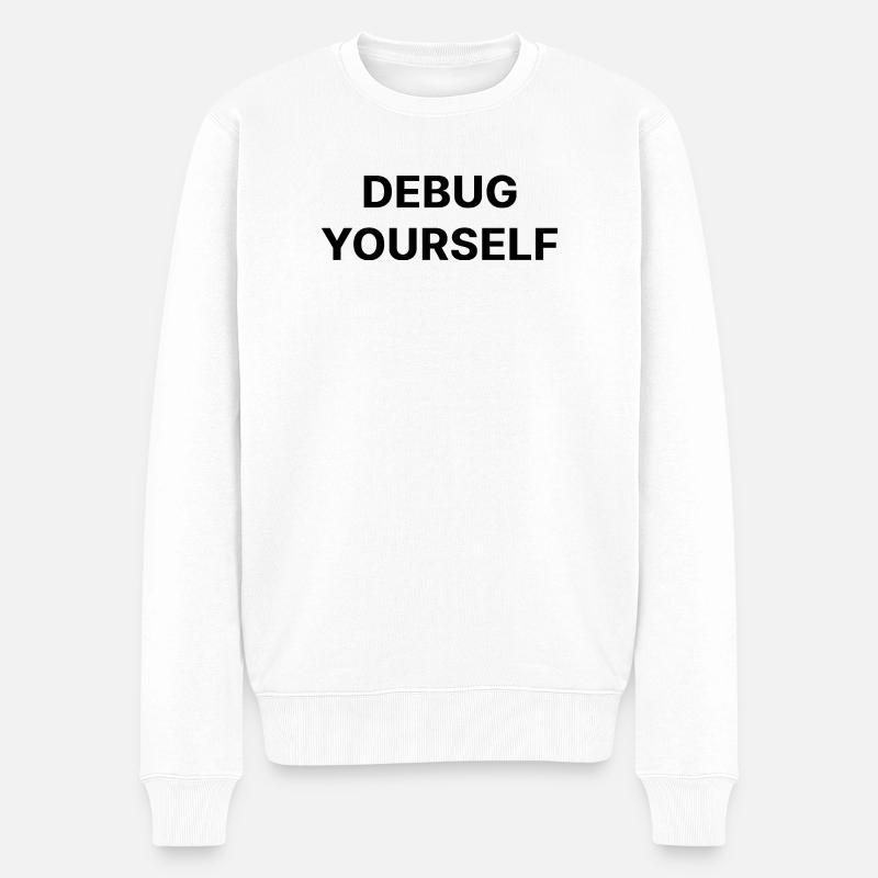 DEBUG YOURSELF - Männer Premium Bio Pullover - Weiß