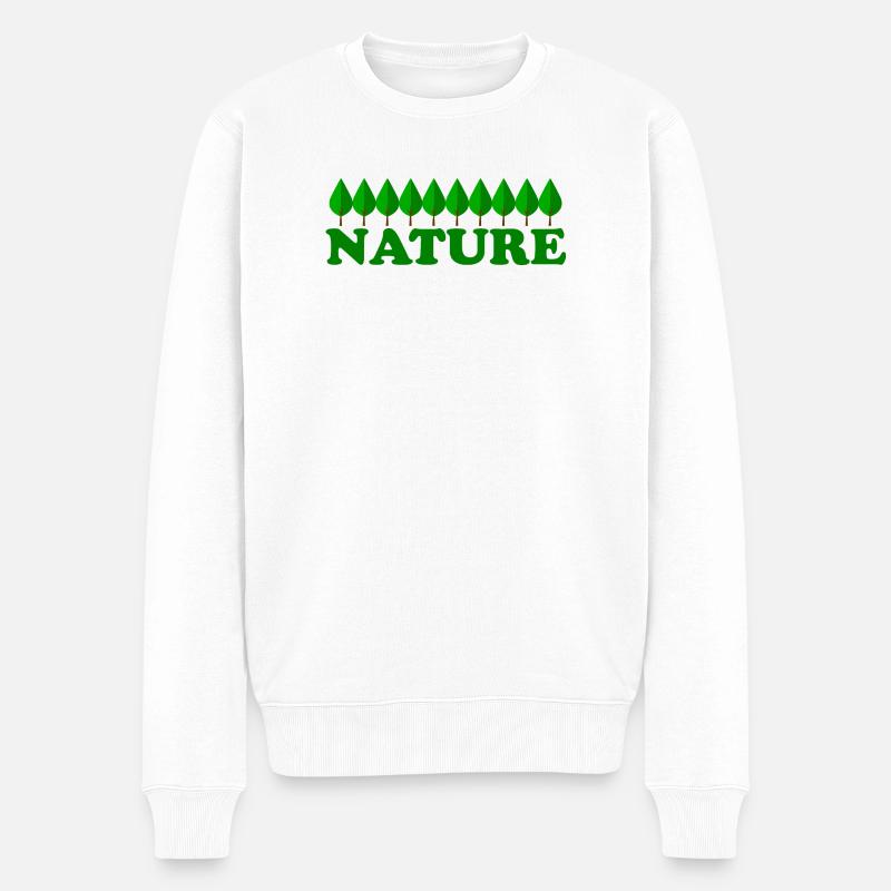 NATURE - Männer Premium Bio Pullover - Weiß
