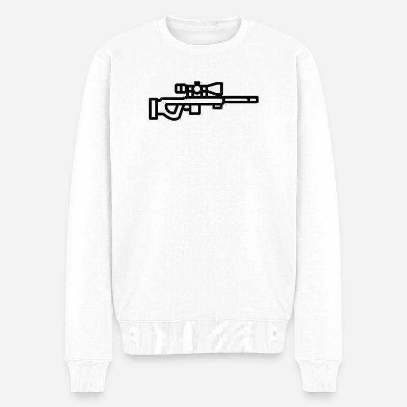 Scharfschütze - Männer Premium Bio Pullover - Weiß