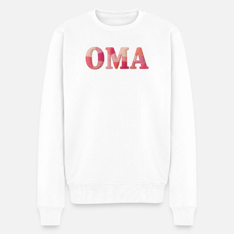 OMA Cozy Patchwork Statement Gift - Men's Premium Organic Jumper - white