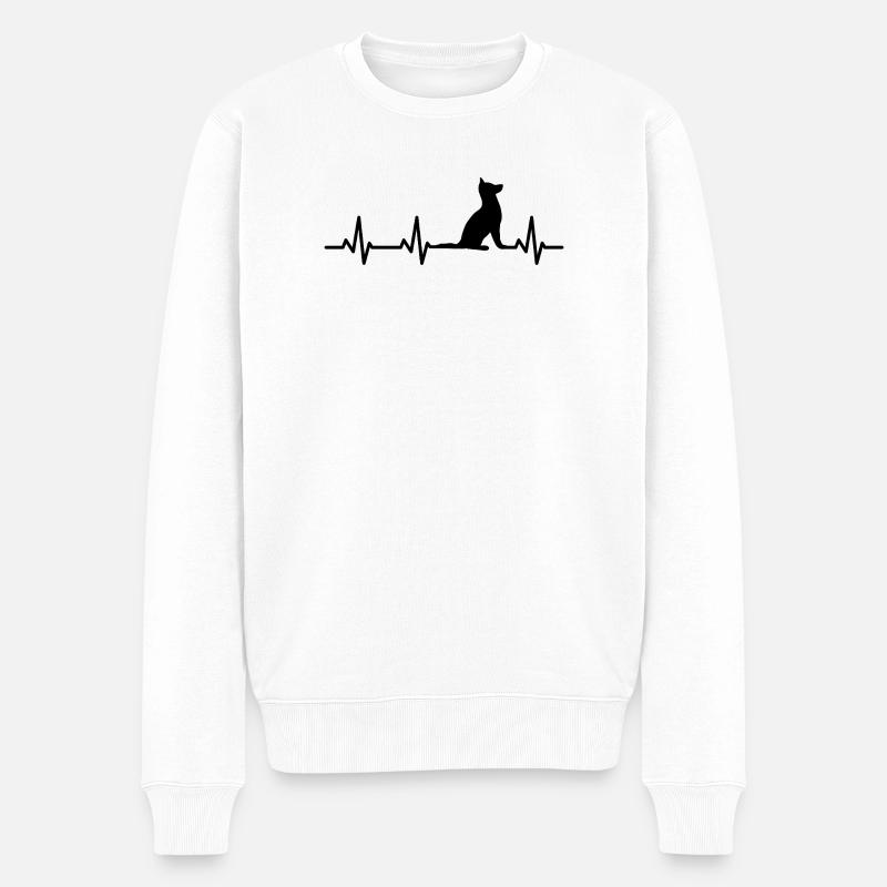 Ligne d’ECG pour chiens - Pull Premium bio Homme - blanc