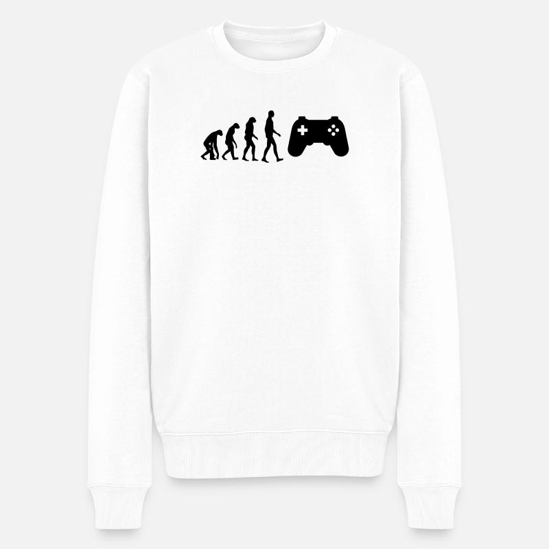 Gamer / Gaming - Pull Premium bio Homme - blanc