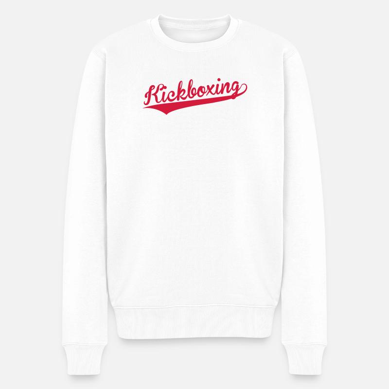 Kickboxen / Kickboxing / Kickboxer / Kick Boxing - Männer Premium Bio Pullover - Weiß