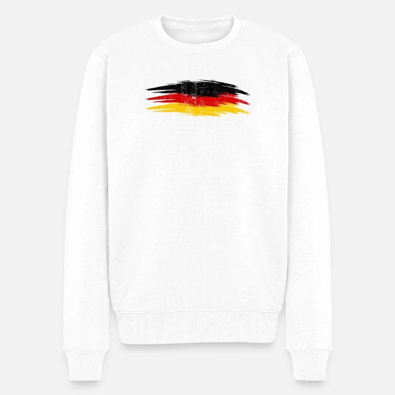 Deutsche Flagge Pinsel - Männer Premium Bio Pullover - Weiß