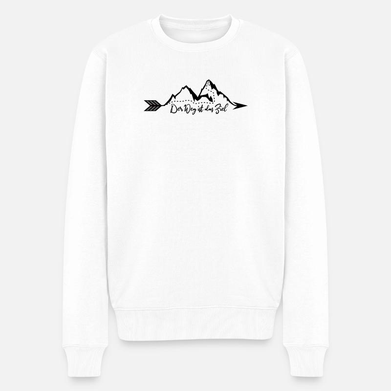 Der Weg ist das Ziel - Männer Premium Bio Pullover - Weiß