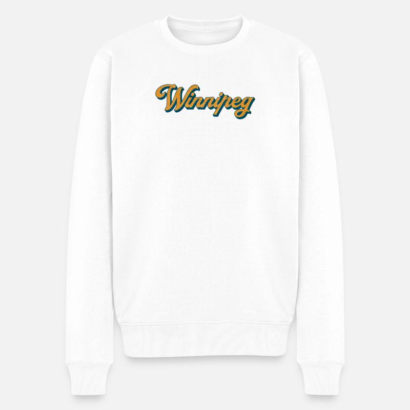 Winnipeg Retro Script - Pull Premium bio Homme - blanc