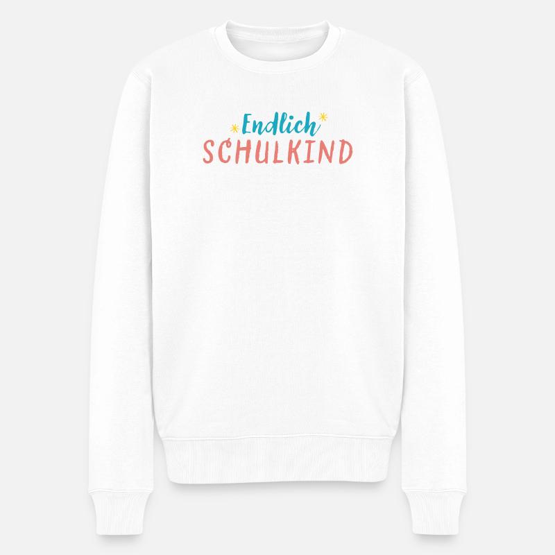 Endlich Schulkind - Männer Premium Bio Pullover - Weiß