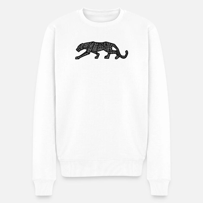 panthère design inca - Pull Premium bio Homme - blanc