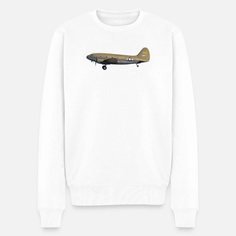 C-46 - Männer Premium Bio Pullover - Weiß