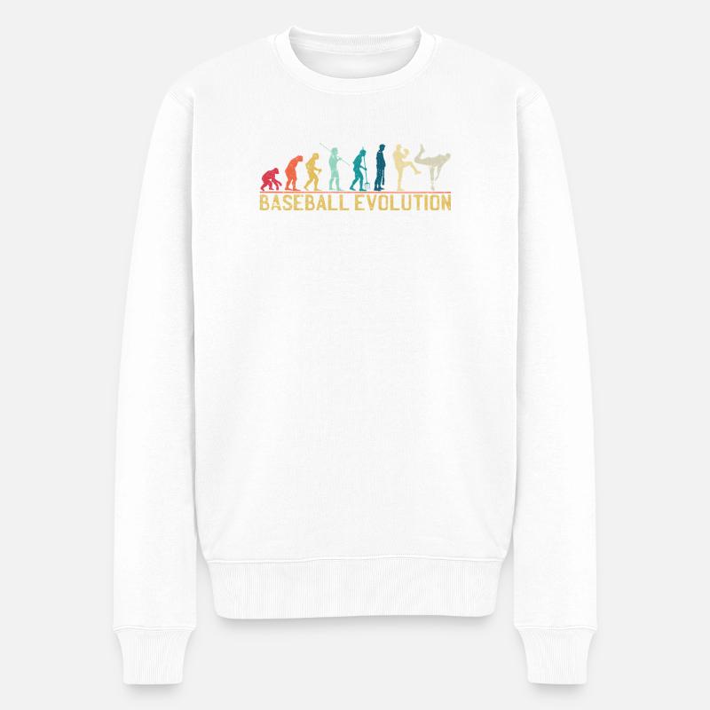 Baseball-Evolutions-Illustration - Männer Premium Bio Pullover - Weiß