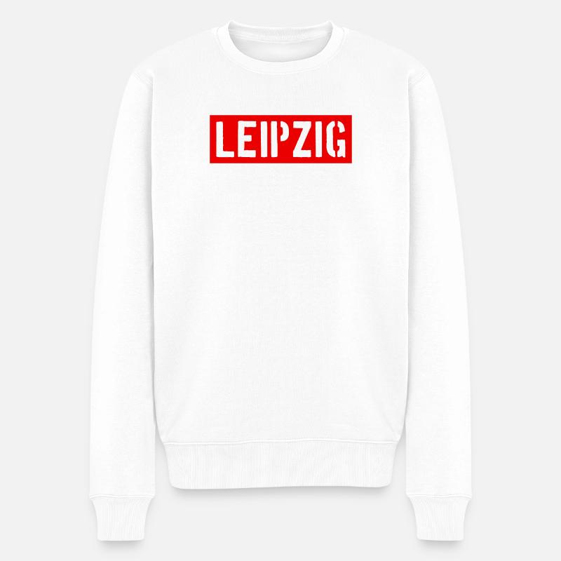 Leipzig - Freistaat Sachsen - Männer Premium Bio Pullover - Weiß