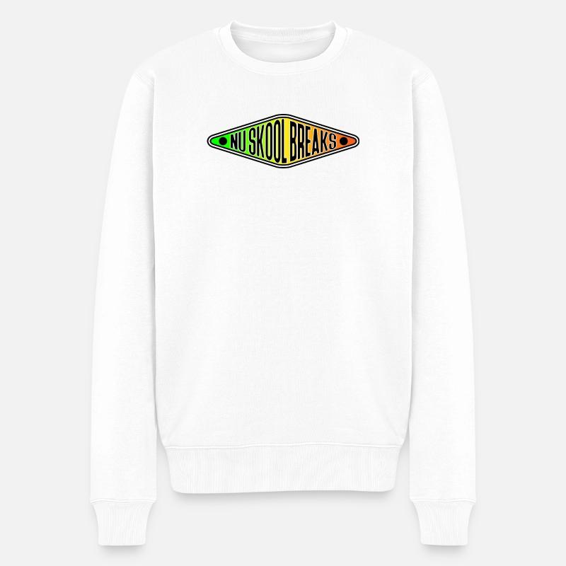 Nu Skool bricht den Breakbeat - Männer Premium Bio Pullover - Weiß