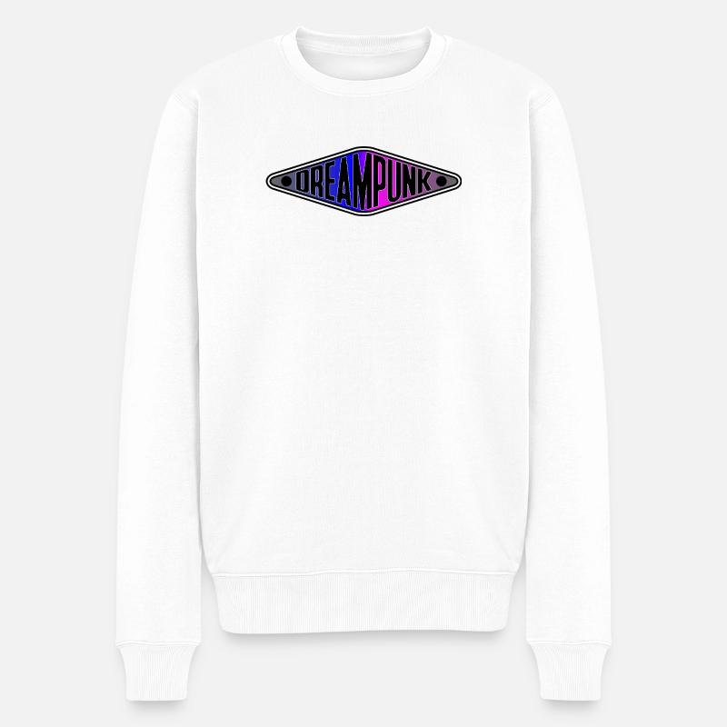 Dreampunk Neon Diamant - Männer Premium Bio Pullover - Weiß