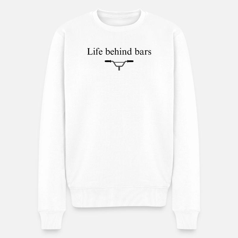Das Leben hinter Gittern - Geschenkidee für das Fahrrad - Männer Premium Bio Pullover - Weiß