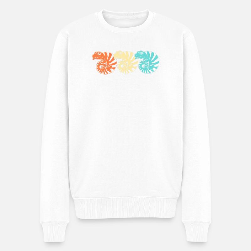 Langue bleue lézard - Pull Premium bio Homme - blanc