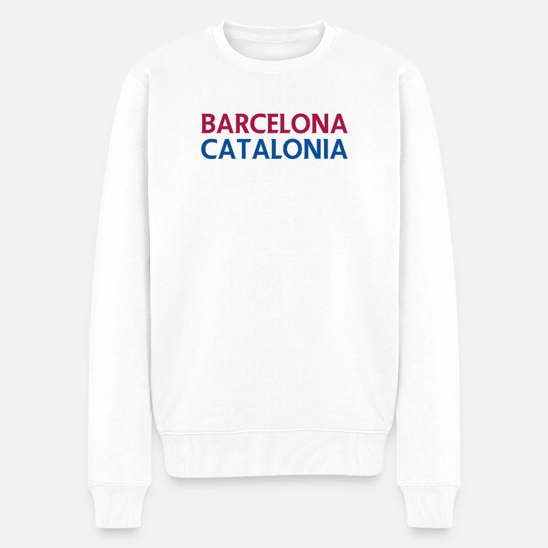 Lyrique Barcelone – Catalogne - Pull Premium bio Homme - blanc