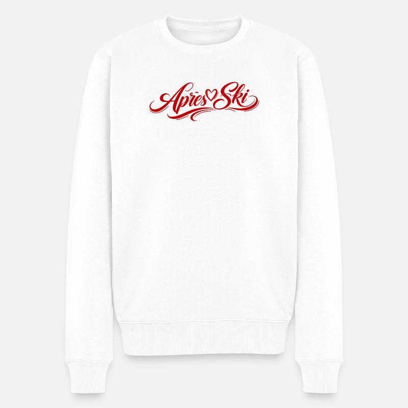 Apres Ski Herz - Männer Premium Bio Pullover - Weiß