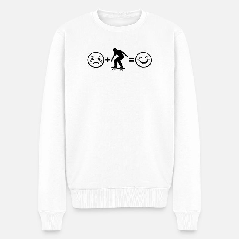 Modernes Skateboarding Artwork - Männer Premium Bio Pullover - Weiß