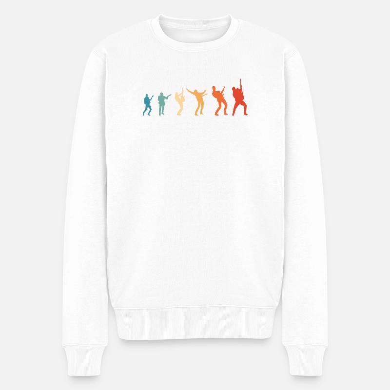 Evolution Rockmusik Rock Gitarrist - Männer Premium Bio Pullover - Weiß