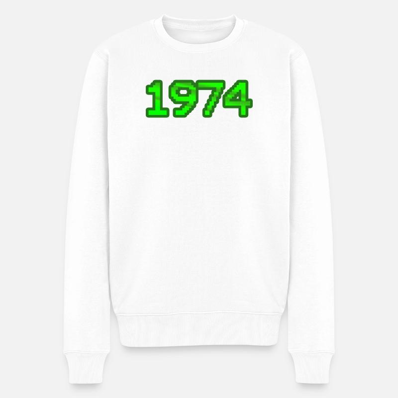 Computer 1974 - Männer Premium Bio Pullover - Weiß