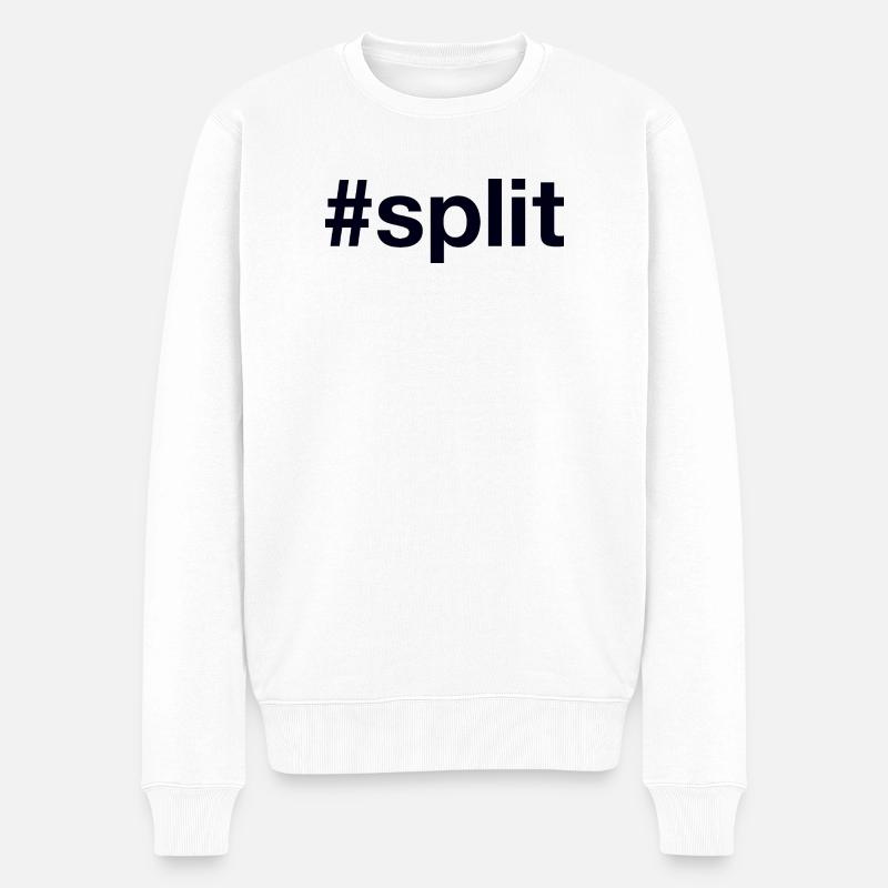 Split Hrvatska Croatia Kroatien Hashtag - Männer Premium Bio Pullover - Weiß