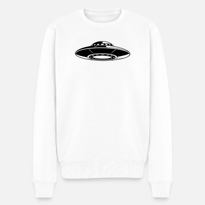 UFO - Männer Premium Bio Pullover - Weiß
