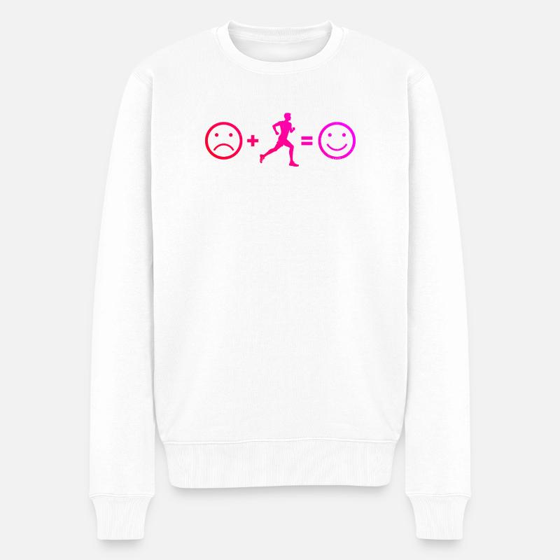 Geschenkidee für einen Running mit Running - Männer Premium Bio Pullover - Weiß