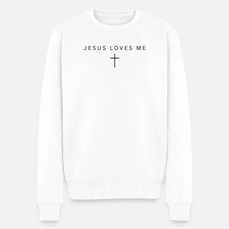 Jésus m’aime - Pull Premium bio Homme - blanc