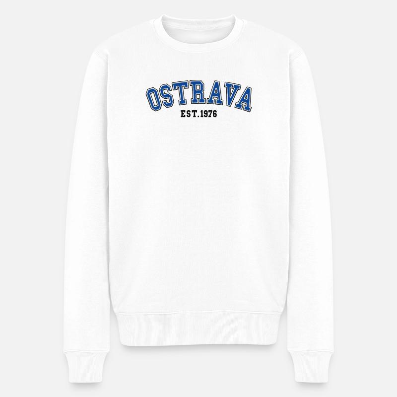 Ostrava fondée en 1976 - Pull Premium bio Homme - blanc