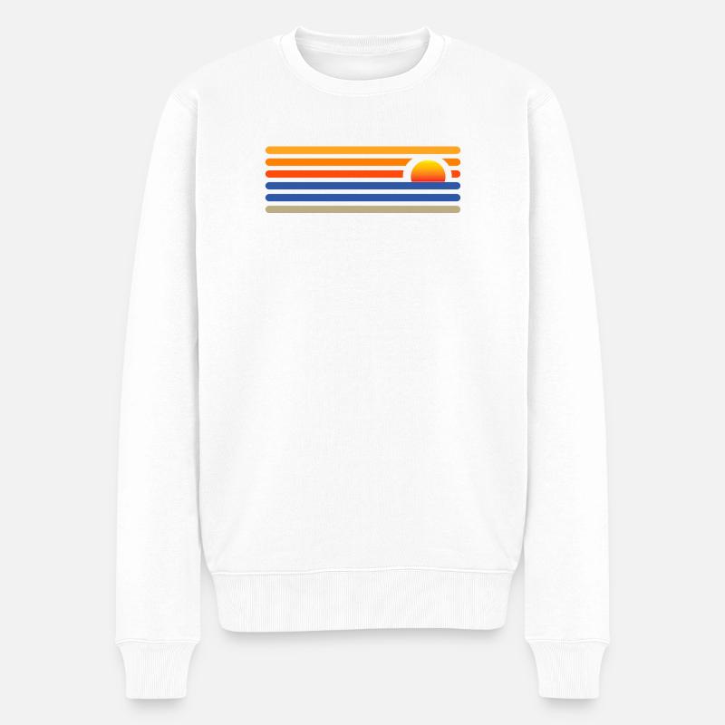 Sonnenuntergang am Strand - Männer Premium Bio Pullover - Weiß