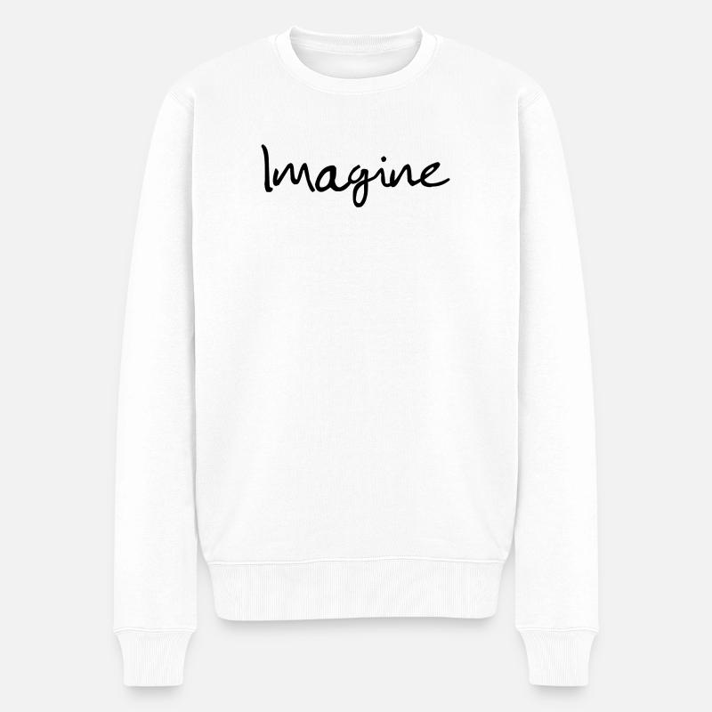 Imagine | John Song Shirt | Band Sweater - Männer Premium Bio Pullover - Weiß