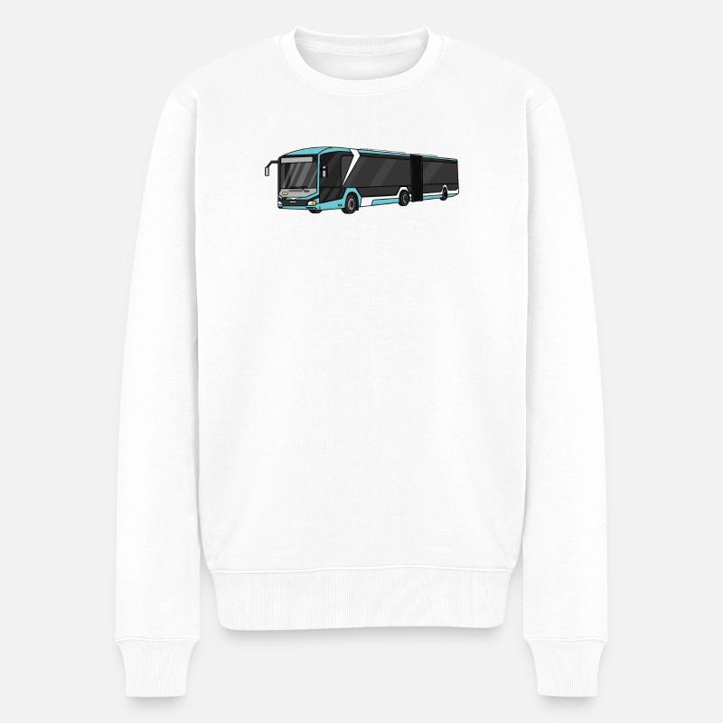 Bus, Schulbus, Busfahrer - Männer Premium Bio Pullover - Weiß