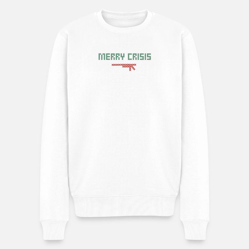 Merry Crisis - Männer Premium Bio Pullover - Weiß