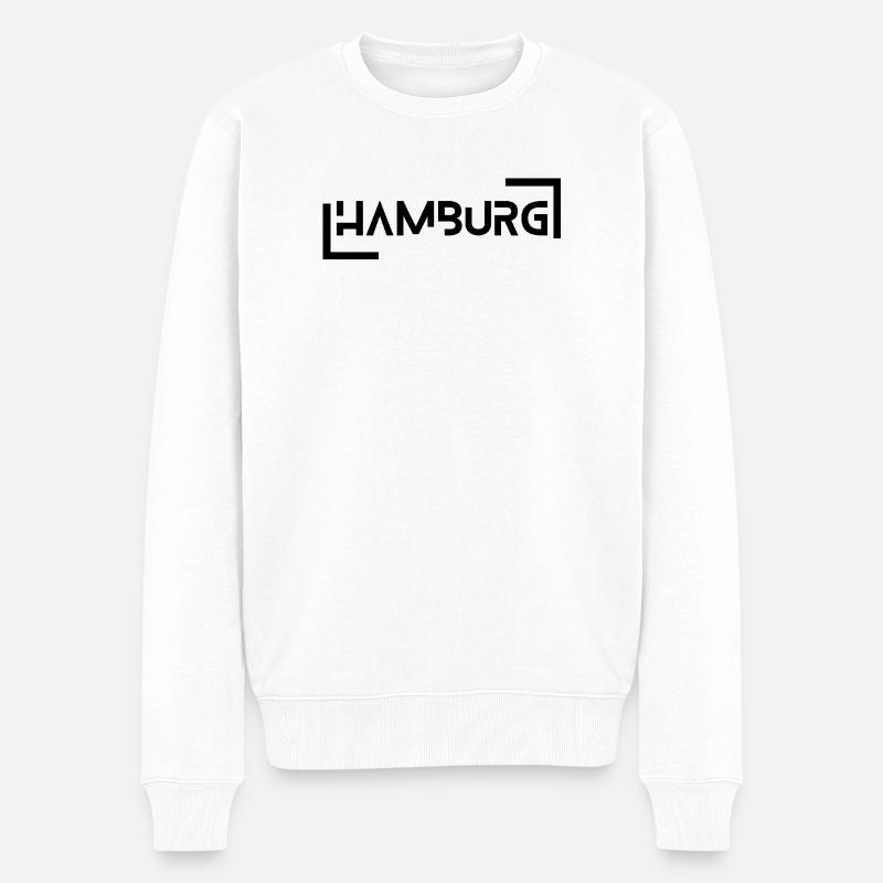 Hamburg - Männer Premium Bio Pullover - Weiß