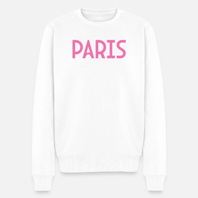 Paris France - Männer Premium Bio Pullover - Weiß