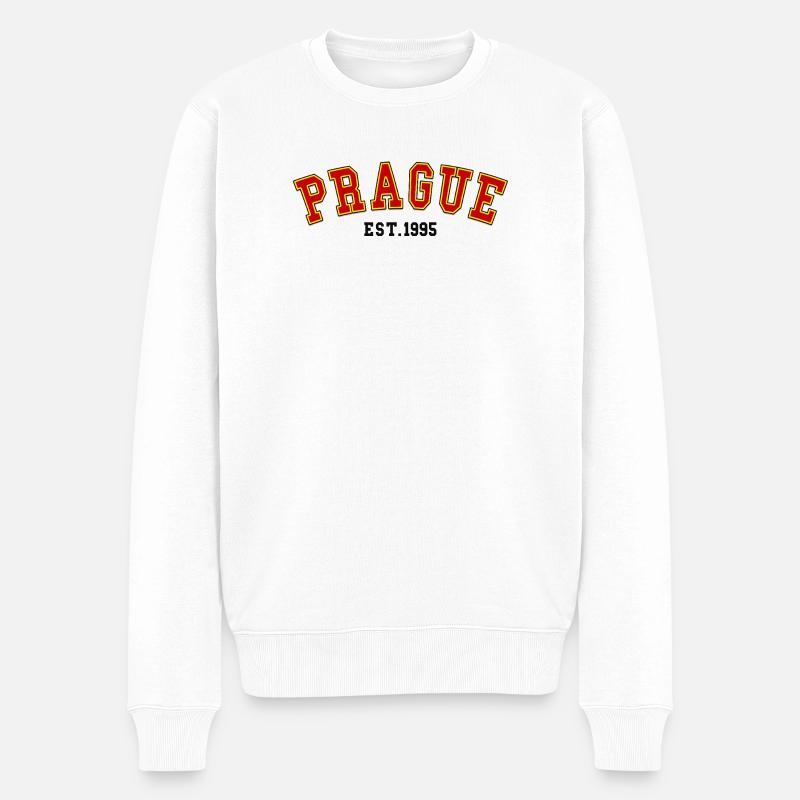 Prague_Est_1995 - Männer Premium Bio Pullover - Weiß