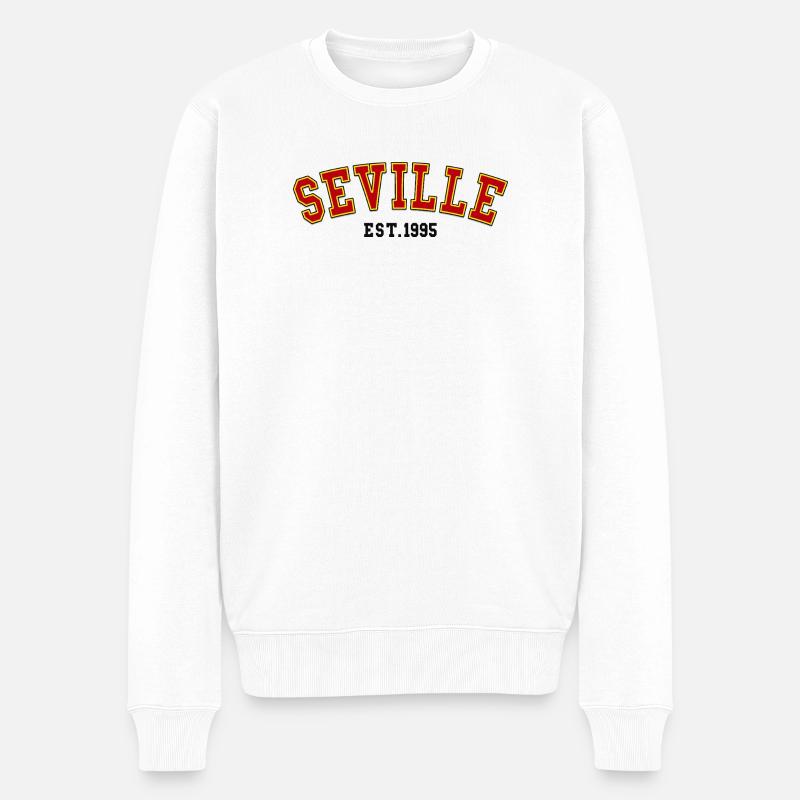 Sevilla Est.1995 - Männer Premium Bio Pullover - Weiß