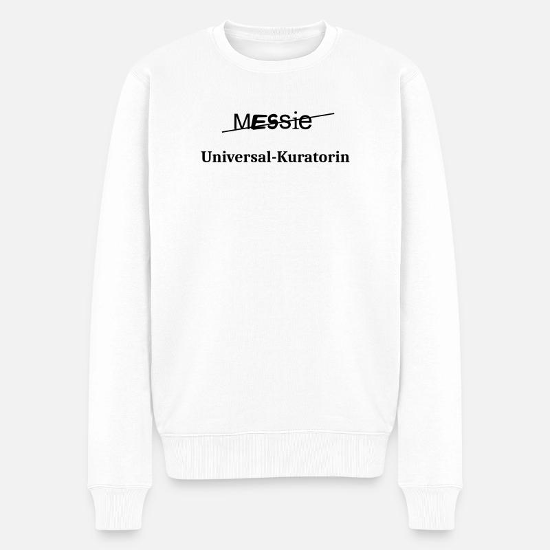 Messie in - Männer Premium Bio Pullover - Weiß