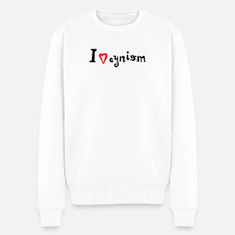 Ich liebe Zynismus - Männer Premium Bio Pullover - Weiß