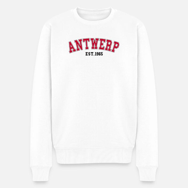 Antwerpen Est. 1965 - Männer Premium Bio Pullover - Weiß