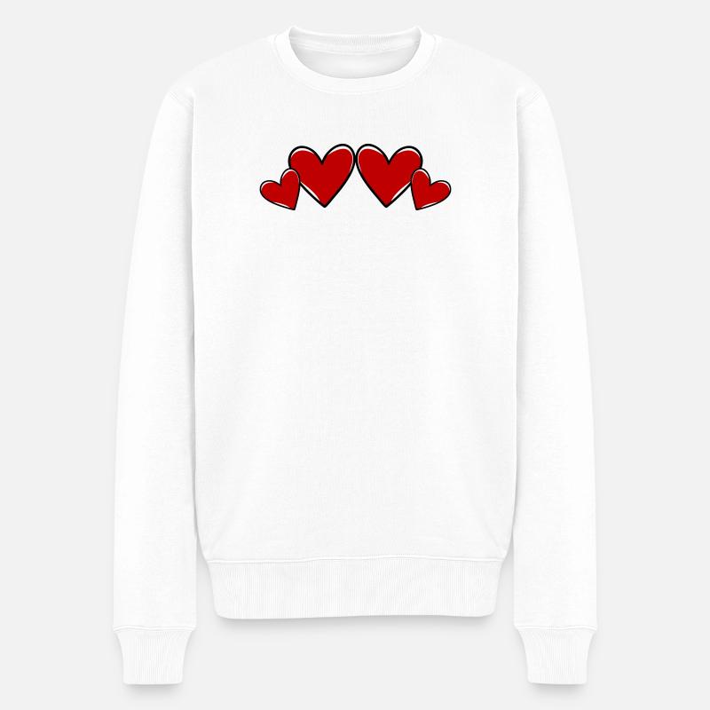 Herzen Symbol Liebe - Männer Premium Bio Pullover - Weiß