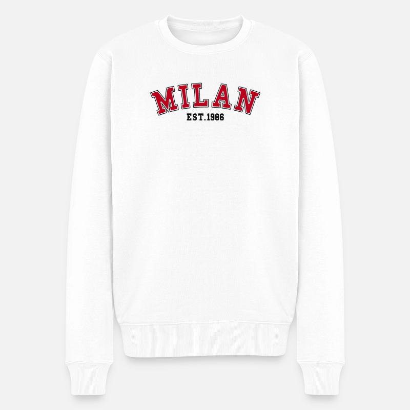 Mailand, gegründet 1986 - Männer Premium Bio Pullover - Weiß