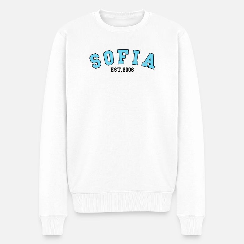 Sofia gegründet 2006 - Männer Premium Bio Pullover - Weiß